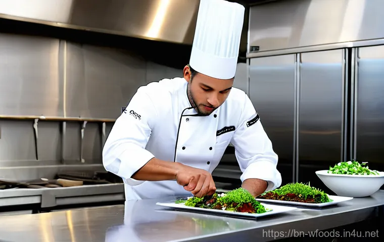 양식조리 기능사 자격증 학원 추천 - **Professional Chef in a State-of-the-Art Kitchen**
A dynamic, eye-level, medium shot of a male ...