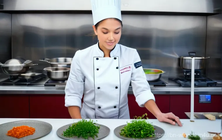 양식조리사 경력 관리 노하우 - Image Prompt 1: The Innovative Chef's Workbench**